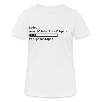 Lade Intelligenz - Frauen T-Shirt atmungsaktiv - Weiß - Vorne - AI Model Female 172 dark (172cm)