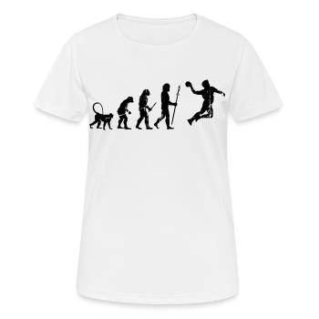 Lustiger Handballer Evolution - Frauen T-Shirt atmungsaktiv - Weiß - Vorne - AI Model Female 172 dark (172cm)