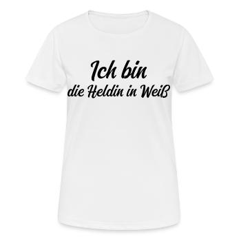 Je suis l’héroïne en blanc - T-shirt respirant Femme - blanc - Devant - AI Model Female 172 dark (172cm)