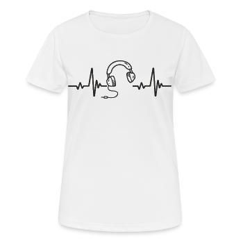 Kopfhörer Musik Hören Rhythmus Herz Leidenschaft - Frauen T-Shirt atmungsaktiv - Weiß - Vorne - AI Model Female 172 dark (172cm)