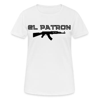 El Patron – Der Macher Look - Frauen T-Shirt atmungsaktiv - Weiß - Vorne - AI Model Female 172 dark (172cm)