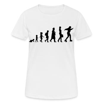 Entwicklung des Rollschuhlaufs - Frauen T-Shirt atmungsaktiv - Weiß - Vorne - AI Model Female 172 dark (172cm)