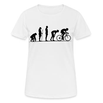 Evolution to Road Bike Rider Biker Marathon - Women's Breathable T-Shirt - white - Front - AI Model Female 172 dark (172cm)
