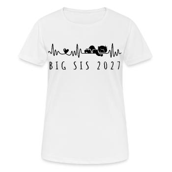 Big Sis 2027 Heartbeat Pregnancy Announcement - Women's Breathable T-Shirt - white - Front - AI Model Female 172 dark (172cm)
