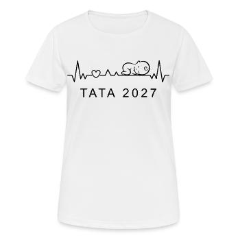 Future Tata 2027 Battement Cœur Annonce Grossesse - Frauen T-Shirt atmungsaktiv - Weiß - Vorne - AI Model Female 172 dark (172cm)