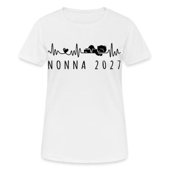 Futura Nonna 2027 Battito Cardiaco in Gravidanza - Frauen T-Shirt atmungsaktiv - Weiß - Vorne - AI Model Female 172 dark (172cm)