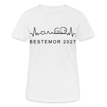 Oma 2027 Herzschlag Schwangerschaft Norwegisch - Frauen T-Shirt atmungsaktiv - Weiß - Vorne - AI Model Female 172 dark (172cm)
