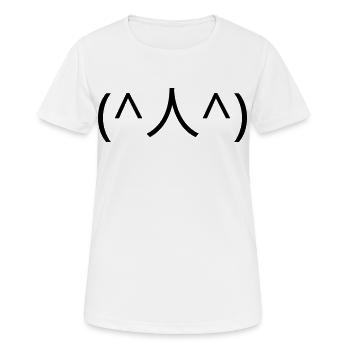 Émotique (^人^) de supplication merci Kaomoji - T-shirt respirant Femme - blanc - Devant - AI Model Female 172 dark (172cm)