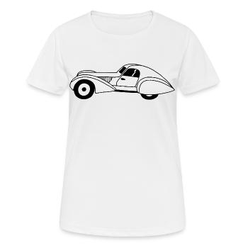 Automobile noire et goutte d'eau - T-shirt respirant Femme - blanc - Devant - AI Model Female 172 dark (172cm)