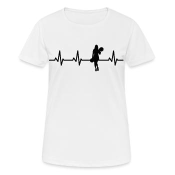 Ligne de cœur de pom-pom girl - T-shirt respirant Femme - blanc - Devant - AI Model Female 172 dark (172cm)