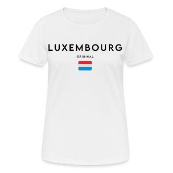 Flagge von Luxemburg, ich liebe Luxemburg - Frauen T-Shirt atmungsaktiv - Weiß - Vorne - AI Model Female 172 dark (172cm)