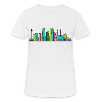 Jakarta City Skyline Monas Monument Moderne Kunst - Frauen T-Shirt atmungsaktiv - Weiß - Vorne - AI Model Female 172 dark (172cm)