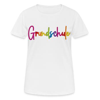 Grundschule - Frauen T-Shirt atmungsaktiv - Weiß - Vorne - AI Model Female 172 dark (172cm)