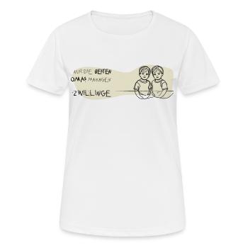 zwillinge oma geschenk bub twin boys beste oma - Frauen T-Shirt atmungsaktiv - Weiß - Vorne - AI Model Female 172 dark (172cm)