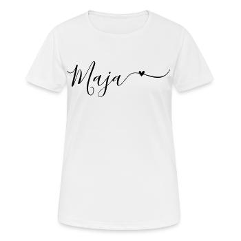 Prénom de Maja Prénom décoratif - T-shirt respirant Femme - blanc - Devant - AI Model Female 172 dark (172cm)