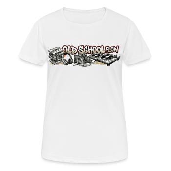Old School Flow Retro Hip-Hop Motif - Frauen T-Shirt atmungsaktiv - Weiß - Vorne - AI Model Female 172 dark (172cm)