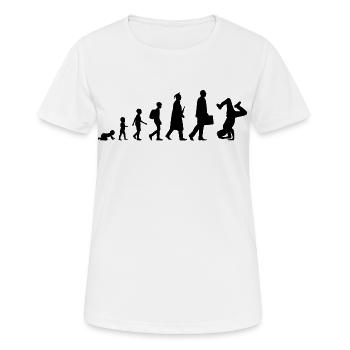 Entwicklung des Breakdance - Frauen T-Shirt atmungsaktiv - Weiß - Vorne - AI Model Female 172 dark (172cm)