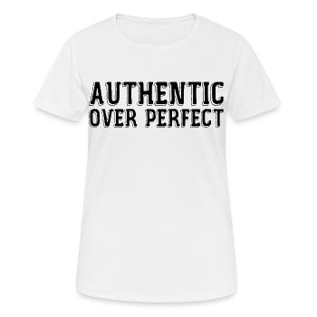 Authentisch statt perfekt - Frauen T-Shirt atmungsaktiv - Weiß - Vorne - AI Model Female 172 dark (172cm)
