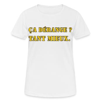 DOES IT DISTURB? GOOD. - Women's Breathable T-Shirt - white - Front - AI Model Female 172 dark (172cm)