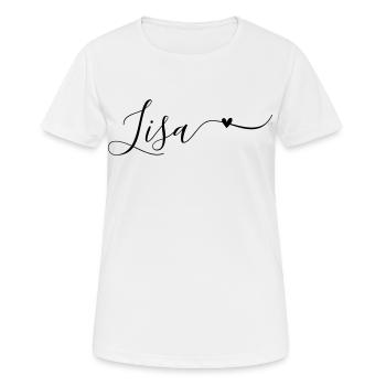 Lisa Prénom Décoratif - T-shirt respirant Femme - blanc - Devant - AI Model Female 172 dark (172cm)