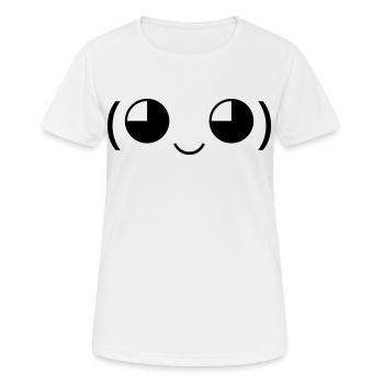 Cute Smile (◕‿◕) kawaii emoticon - Women's Breathable T-Shirt - white - Front - AI Model Female 172 dark (172cm)