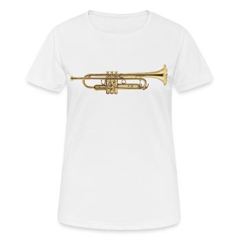 Trompete - Frauen T-Shirt atmungsaktiv - Weiß - Vorne - AI Model Female 172 dark (172cm)