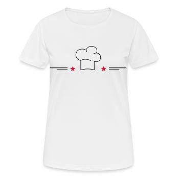Toque de chef avec étoiles - T-shirt respirant Femme - blanc - Devant - AI Model Female 172 dark (172cm)