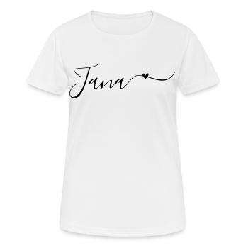 Prénom Jana Prénom décoratif - T-shirt respirant Femme - blanc - Devant - AI Model Female 172 dark (172cm)