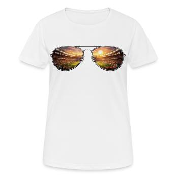 Lunettes de soleil de stade - T-shirt respirant Femme - blanc - Devant - AI Model Female 172 dark (172cm)