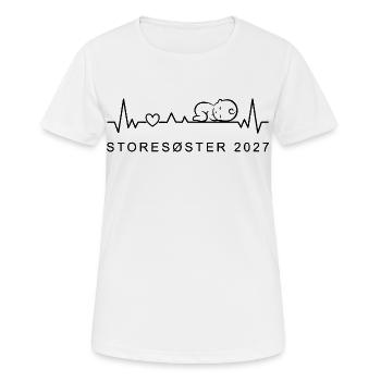 Große Schwester 2027 Herzschlag Norwegisch - Frauen T-Shirt atmungsaktiv - Weiß - Vorne - AI Model Female 172 dark (172cm)