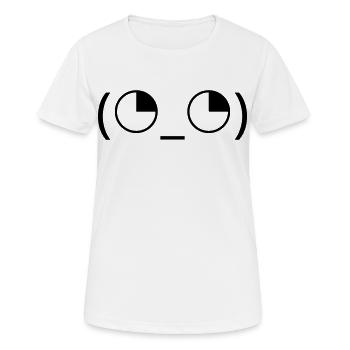 Augenrollen Emoticon (◔_◔) genervter Blick - Frauen T-Shirt atmungsaktiv - Weiß - Vorne - AI Model Female 172 dark (172cm)