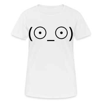 Schock Emote (☉_☉) große Augen Kaomoji - Frauen T-Shirt atmungsaktiv - Weiß - Vorne - AI Model Female 172 dark (172cm)