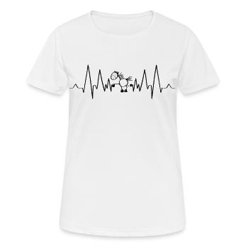 Pferd Heartbeat - Pferde - Pony - Schimmel - Horse - Frauen T-Shirt atmungsaktiv - Weiß - Vorne - AI Model Female 172 dark (172cm)