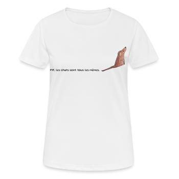 Katzen sind alle gleich - Frauen T-Shirt atmungsaktiv - Weiß - Vorne - AI Model Female 172 dark (172cm)