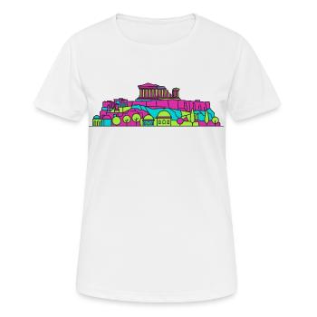Silhouette de l’Acropole d’Athènes Art du Parthénon - T-shirt respirant Femme - blanc - Devant - AI Model Female 172 dark (172cm)