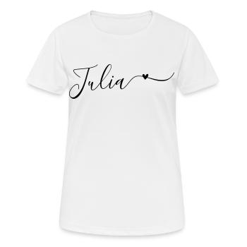 Julia Prénom Décoratif - T-shirt respirant Femme - blanc - Devant - AI Model Female 172 dark (172cm)