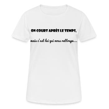MESSAGE. QUOTES. HUMOR. FUNNY QUOTES - Women's Breathable T-Shirt - white - Front - AI Model Female 172 dark (172cm)