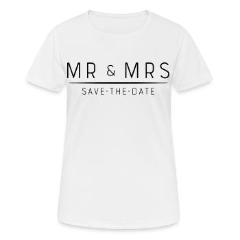 Mr and Mrs - Women's Breathable T-Shirt - white - Front - AI Model Female 172 dark (172cm)