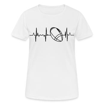 American Football Pulsschlag - Frauen T-Shirt atmungsaktiv - Weiß - Vorne - AI Model Female 172 dark (172cm)