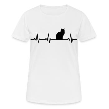 Katzen Pulsschlag - Frauen T-Shirt atmungsaktiv - Weiß - Vorne - AI Model Female 172 dark (172cm)