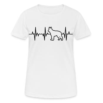 Deutscher Schäferhund Pulsschlag - Frauen T-Shirt atmungsaktiv - Weiß - Vorne - AI Model Female 172 dark (172cm)