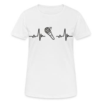 Mikrofon singt Musik Rhythmusstimme Bühnenherz - Frauen T-Shirt atmungsaktiv - Weiß - Vorne - AI Model Female 172 dark (172cm)