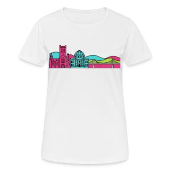Dunfermline City Skyline Abbey Line Art - Women's Breathable T-Shirt - white - Front - AI Model Female 172 dark (172cm)