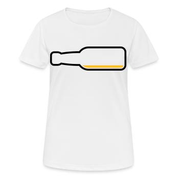 Bouteille de bière vide (Symbole bière bière / Pos 2C) - T-shirt respirant Femme - blanc - Devant - AI Model Female 172 dark (172cm)