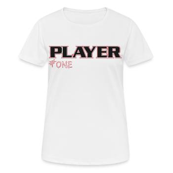 NERDY forever - JOUEUR #ONE - T-shirt respirant Femme - blanc - Devant - AI Model Female 172 dark (172cm)