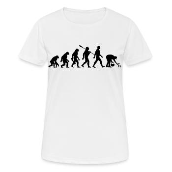 Evolution Pilzsammler, Pilze sammeln - Frauen T-Shirt atmungsaktiv - Weiß - Vorne - AI Model Female 172 dark (172cm)