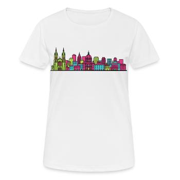 Montpellier Stadtsilhouette Arc de Triomphe Art - Frauen T-Shirt atmungsaktiv - Weiß - Vorne - AI Model Female 172 dark (172cm)