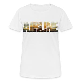 Airline B 737 - Frauen T-Shirt atmungsaktiv - Weiß - Vorne - AI Model Female 172 dark (172cm)