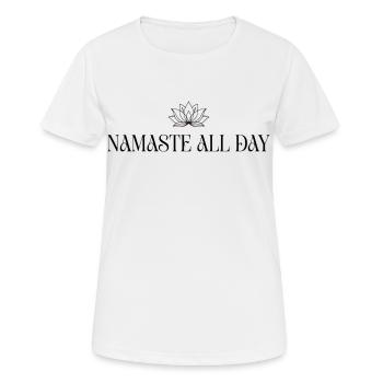 Namaste All Day Lotus - Méditation Bohème Yoga - T-shirt respirant Femme - blanc - Devant - AI Model Female 172 dark (172cm)