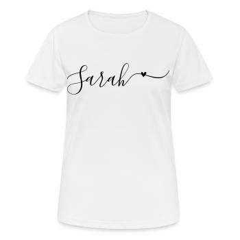 Sarah Name First Name Decorative - Women's Breathable T-Shirt - white - Front - AI Model Female 172 dark (172cm)